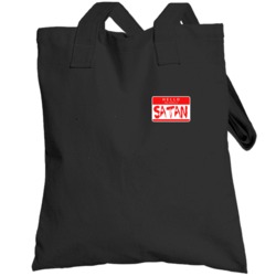 Hello My Name Is Satan Funny Halloween Costume Totebag