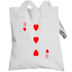Three Of Hearts Playing Card Halloween Costume Totebag