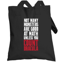 Monster Math Count Dracula Halloween Pun Funny Totebag