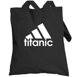 Titanic Adidas Logo Parody Cruise Ship Smoke Stacks Totebag