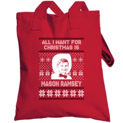 Mason Ramsey All I Want For Christmas Ugly Christmas Fan Totebag
