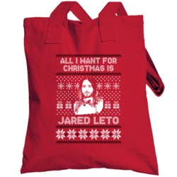 Jared Leto All I Want For Christmas Ugly Christmas Fan Totebag