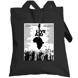 Live Aid Wembley Stadium Jfk Stadium Vintage Concert Poster Totebag