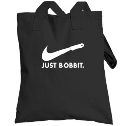 Just Bobbit 90s Lorena Bobbit Nike Parody Totebag