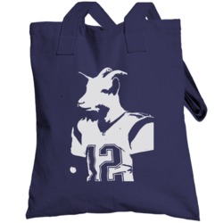 Tom Brady Goat Head New England Football Fan Totebag