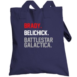 Brady Belichick Battlestar Galactica New England Football Fan Totebag