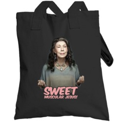 Frankie Bergstein Grace Sweet Muscular Jesus Funny Totebag