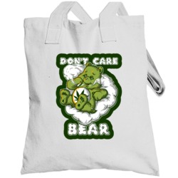 Don't Care Bear Funny Weed Smoking Totebag