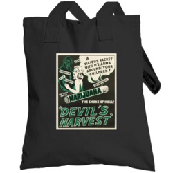 Marijuana The Devils Harvest Poster Funny Stoner Pothead Weed Smoker T