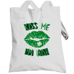 Kiss Me I'm Irish Cute 3d St Patricks Day Totebag