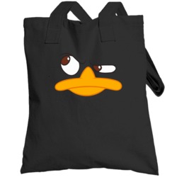 Perry The Platypus Face Cartoon Tv Show Raglan Totebag