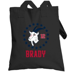 Tom Brady 12 Goat New England Football Player Fan Raglan Totebag