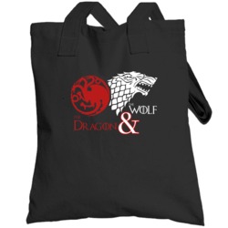 Game Of Thrones The Dragon And The Wolf Totebag