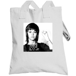 Jane Fonda Celebrity Mugshot Vintage Grunge Look Fan Totebag