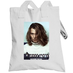 Johnny Depp Celebrity Mugshot Vintage Grunge Look Fan Totebag