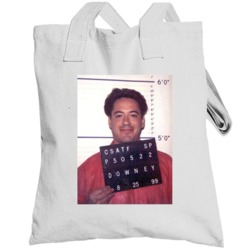 Robert Downey Jr Celebrity Mugshot Vintage Grunge Look Fan Totebag