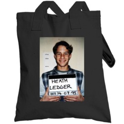 Heath Ledger Celebrity Mugshot Vintage Grunge Look Fan Raglan Totebag