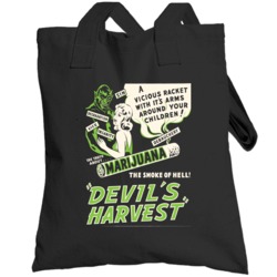 Marijuana The Devils Harvest Cool Stoner Kush Weed Totebag