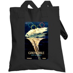 Grenoble France 1968 Olympics Poster Totebag