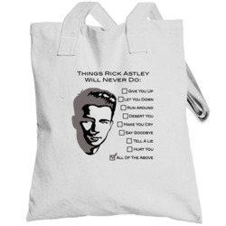 Rick Astley Never Gonna Give You Up Let You Down Music Fan Totebag