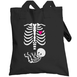 Skeleton Baby Maternity Halloween Funny Pregnant Totebag