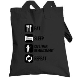 Eat Sleep Civil War Reenactment Repeat Sport Silhouette Totebag