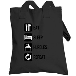 Eat Sleep Hurdles Repeat Sport Silhouette Totebag
