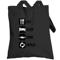 Eat Sleep Swim Repeat Sport Silhouette Totebag