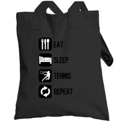 Eat Sleep Tennis Repeat Sport Silhouette Totebag