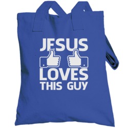 Jesus Loves This Guy Funny Christian Church Religion Totebag