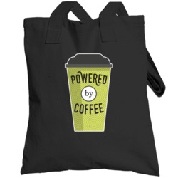 Powered By Coffee Funny Caffeine Lovers Totebag