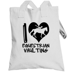 I Love Equestrian Vaulting Silhouette Heart Fun Sports Totebag