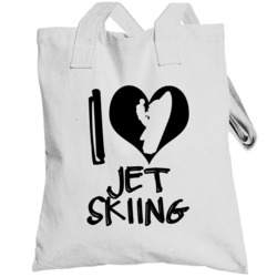 I Love Jet Skiing Silhouette Heart Fun Sports Totebag