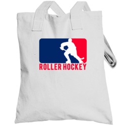 Roller Hockey Silhouette Fun Major League Sports Parody Totebag