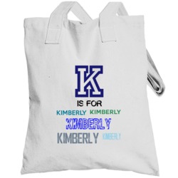K Is For Kimberly Cool Personalized Name Alphabet Collage Totebag