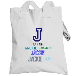 J Is For Jackie Cool Personalized Name Alphabet Collage Totebag