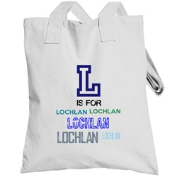 L Is For Lochlan Cool Personalized Name Alphabet Collage Totebag