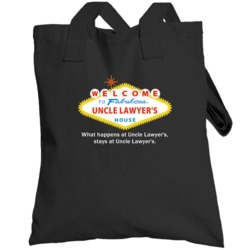 What Happens At Uncle Lawyer House Las Vegas Parody Party Totebag