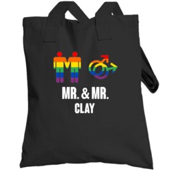 Mr And Mr Clay Last Name Gay Pride Totebag