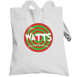 The Watts Family Christmas Last Name Totebag