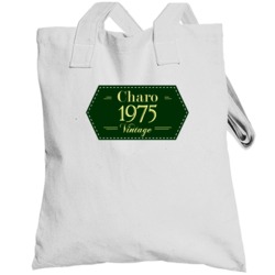 Charo 1975 Vintage Label Name Totebag