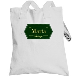 Marta Vintage Label Name Totebag
