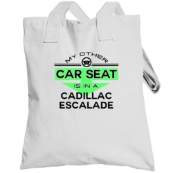 Car Seat In A Cadillac Escalade Funny Kids Car Totebag