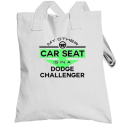 Car Seat In A Dodge Challenger Funny Kids Car Totebag