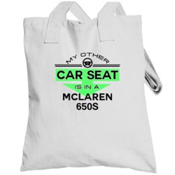 Car Seat In A Mclaren 650s Funny Kids Car Totebag