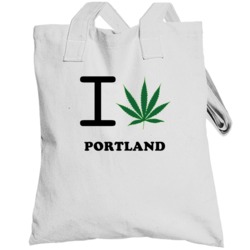 Portland Tennessee I Love Heart Weed Marijuana Totebag