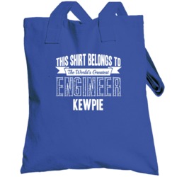 Kewpie Worlds Greatest Engineer Name Totebag
