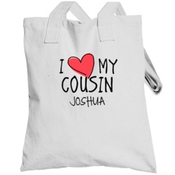 I Heart My Cousin Joshua Name Totebag
