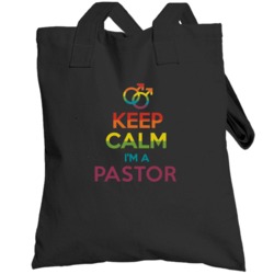 Keep Calm Im A Pastor Last Name Gay Pride Lgbt Totebag
