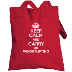 Keep Calm And Carry On Weightlifting Totebag
